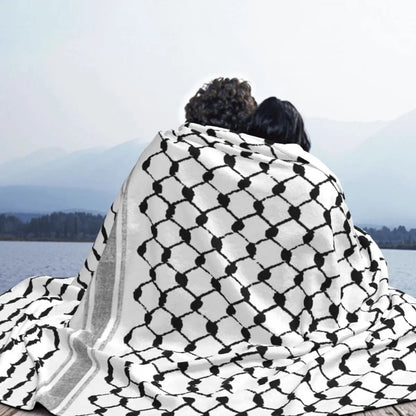 Palestinian Kufiya Throw Blanket