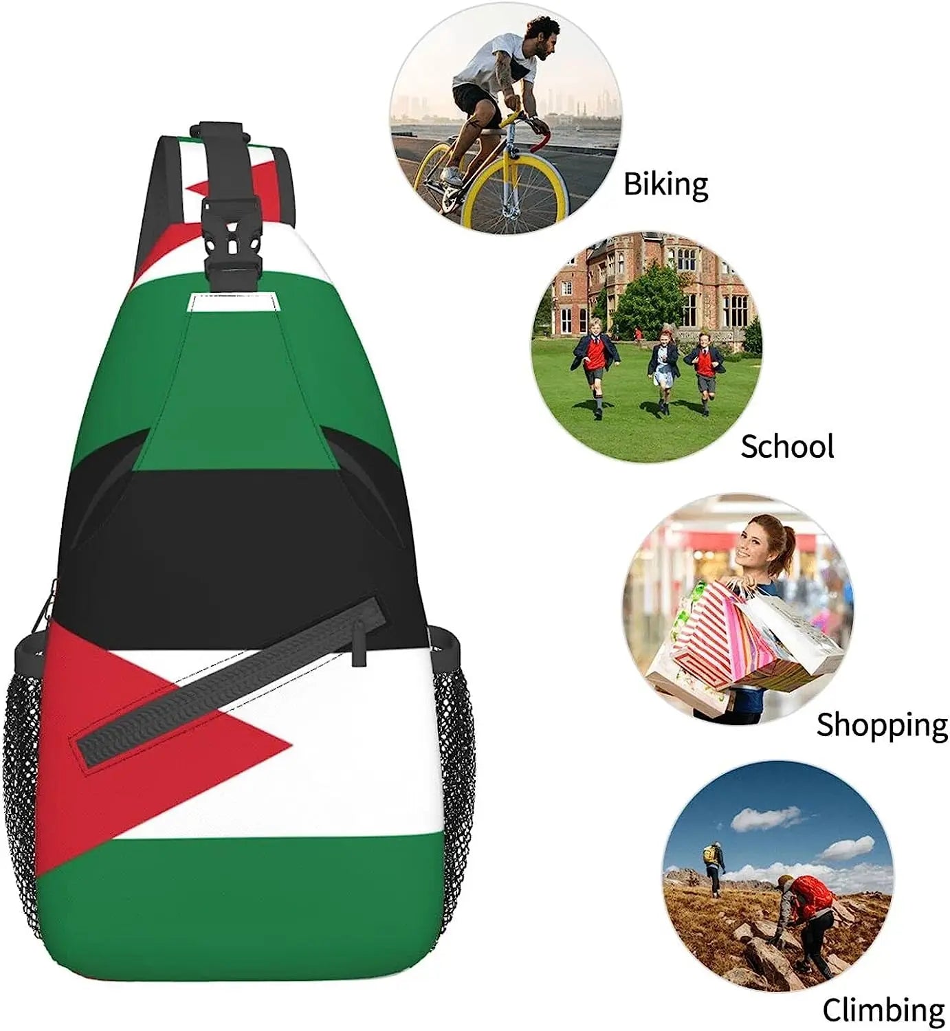 Palestine Flag Cross-body Backpack