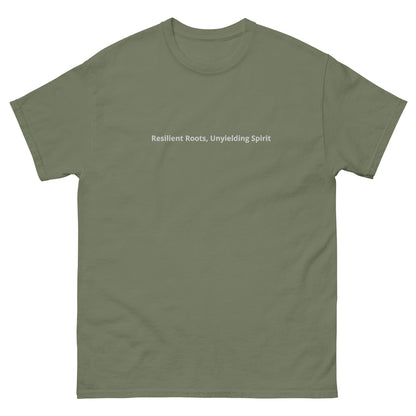 "Resilient Roots, Unyielding Spirit" Double Sided Men's Printed tee